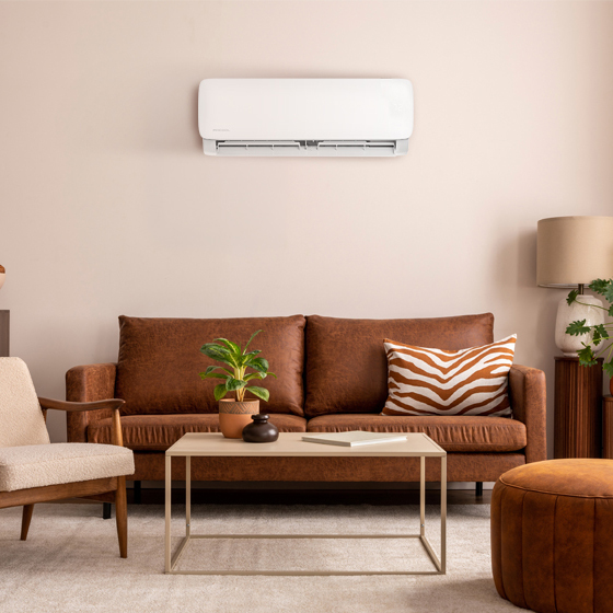 MRCOOL indoor unit in a furnished room — manufacturer photography