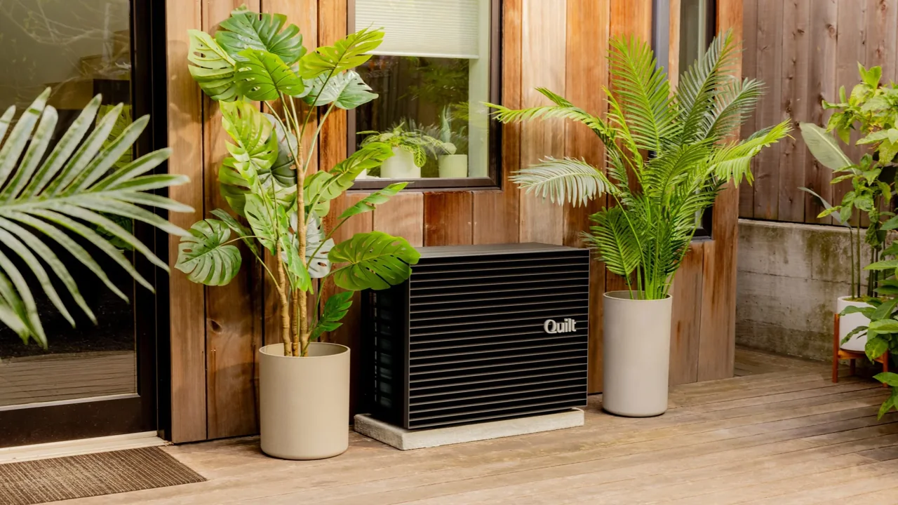 Quilt outdoor heat pump; manufacturer photography