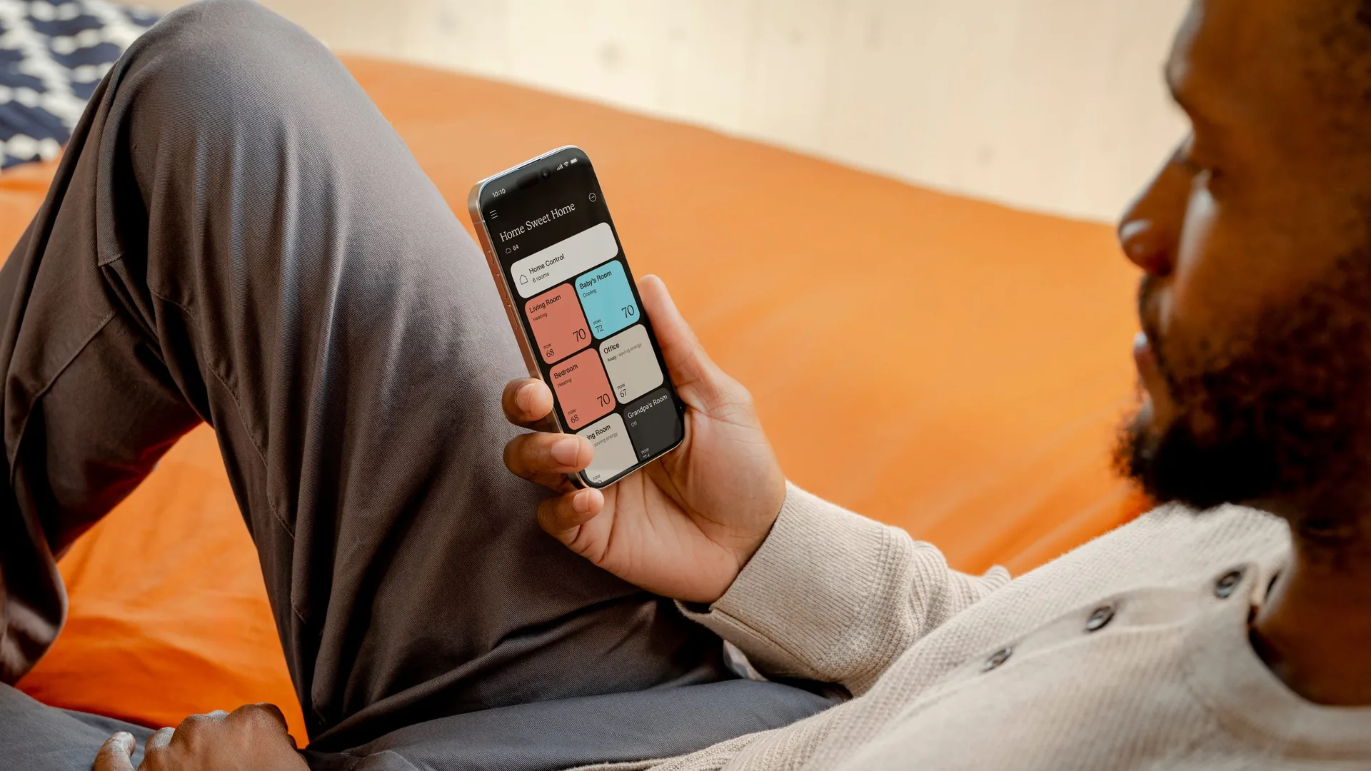 Quilt App showing connected home climate controls