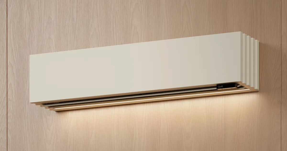 Quilt low-profile indoor heating and cooling unit